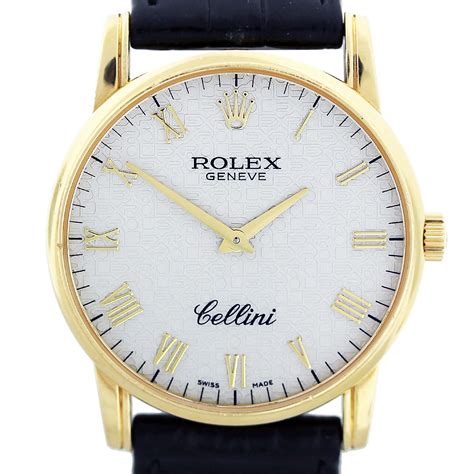 rolex cellini 32mm 18k solid yellow gold|pre owned Rolex cellini.